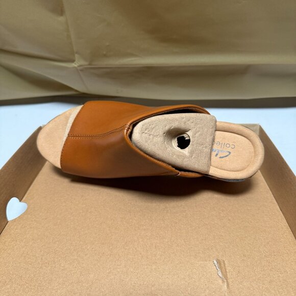 Clarks Women's Annadel Molly Tan Leather Women's Wedge Shoes Size 8.5 NEW - Picture 3 of 7